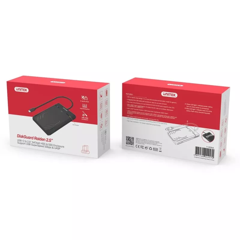 Unitek Y-3036A - DiskGuard Raiden 2.5 USB-C – SATA III 2,5