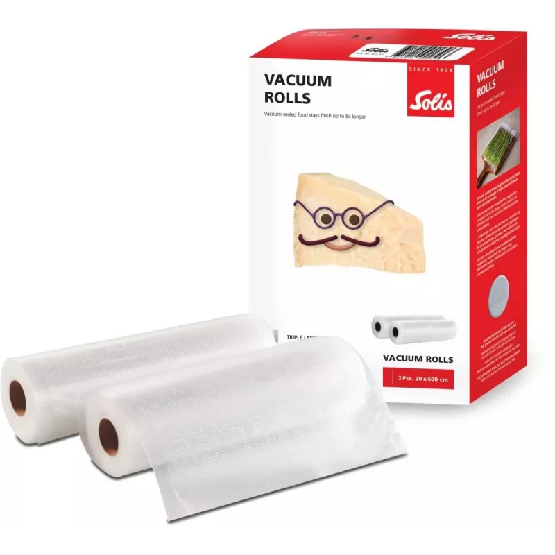 Solis Vac Rolls tyhjiöpakkauskoneen rullat 20 x 600 cm, 2 rullaa