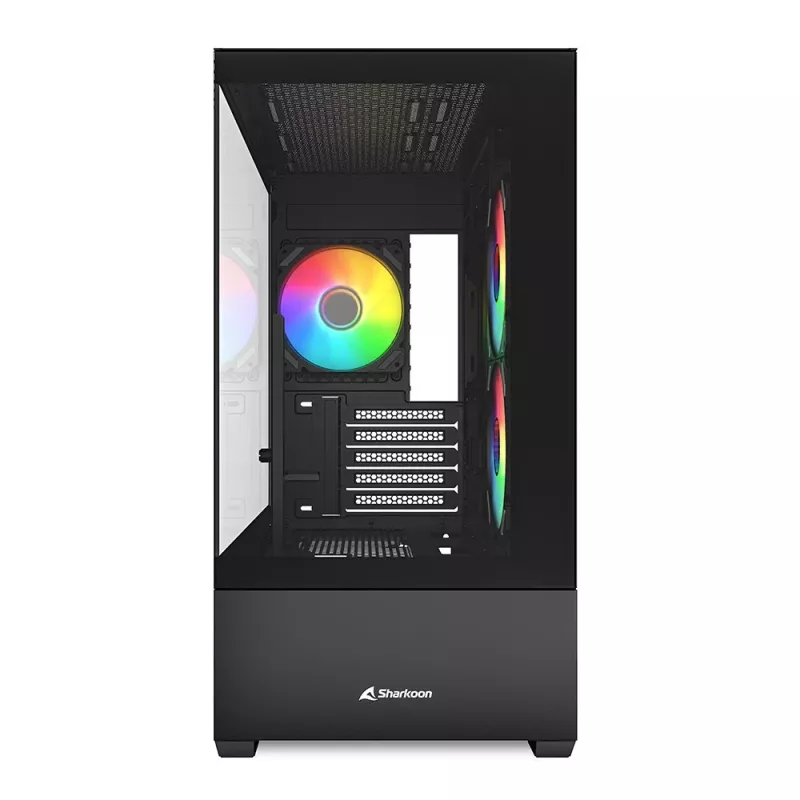Sharkoon MK6 RGB Micro-ATX tietokonekotelo, musta, karkaistu lasi