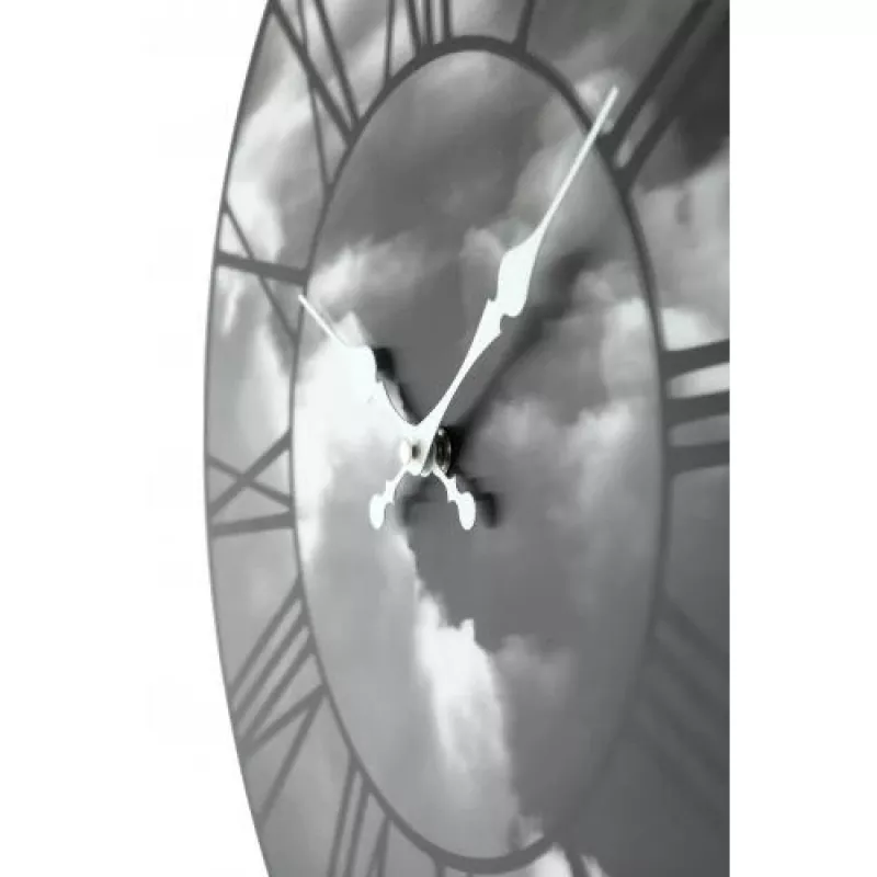 NeXtime kello 3037 Clouds, Ø39 cm, seinäkello, musta