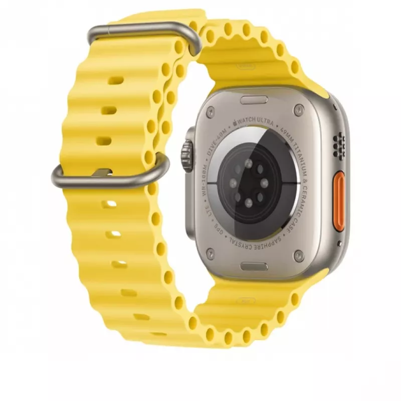 Apple MQED3ZM/A -ranneke älykellon lisäosa keltainen fluoroelastomeeri