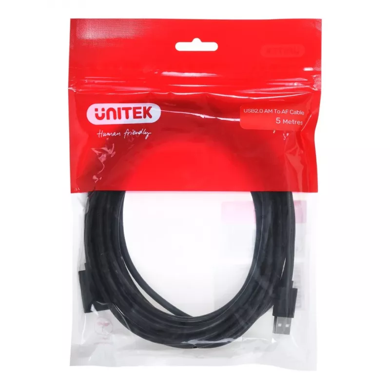 USB-jatkokaapeli Unitek Y‑C418GBK 5 m USB A - USB A USB 2.0, musta