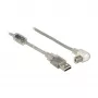 USB-kaapeli DeLOCK 84811 USB 2.0 0,5 m USB A USB B hopea läpinäkyvä