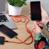 UNITEK C4049RD USB-kaapeli 1,2 m USB A USB C/Micro-USB B/Lightning punainen