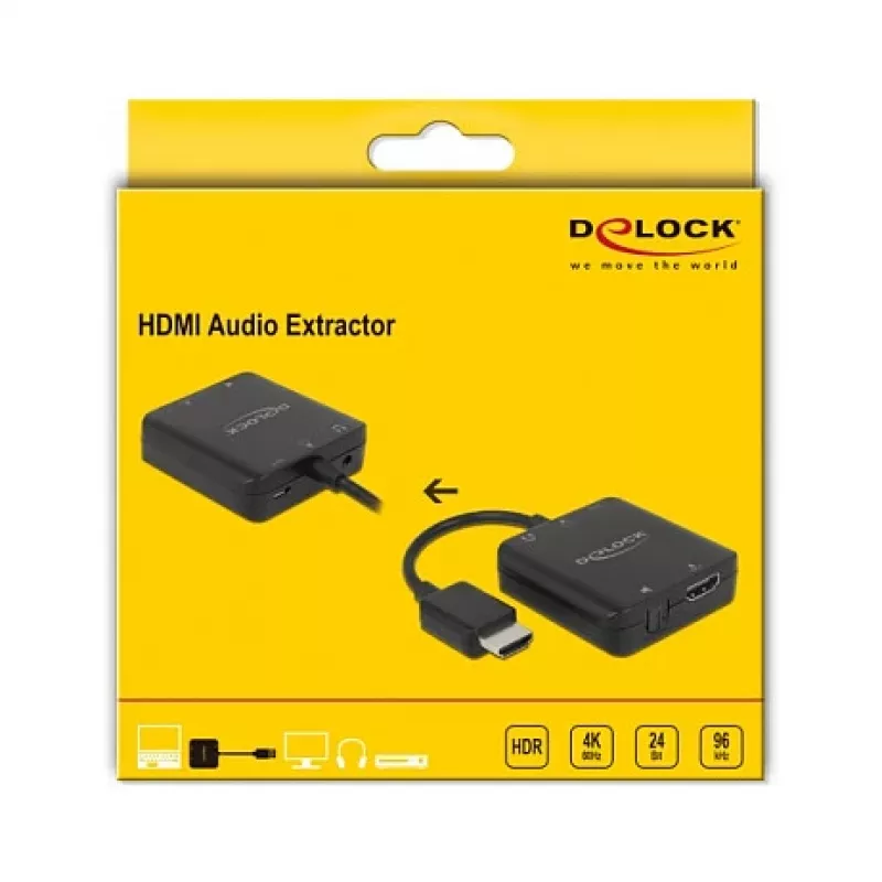 HDMI-audion erotin DeLOCK 4K 60 Hz kompakti