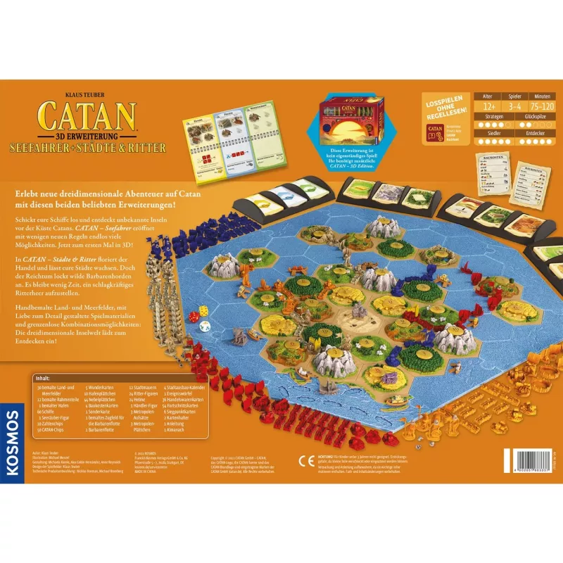 Lautapeli Kosmos KOO Catan 3D – Seefahrer + Städte & Ritter laajennussarja