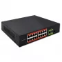 Ethernet PoE -kytkin QOLTEC 16x RJ45, 2x RJ45 uplink, 1x SFP (MPN 52291)