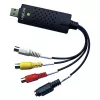LogiLink USB 2.0 A/V -kaappari. USB A-uros 3xCinch + MiniDIN5-naaras. musta