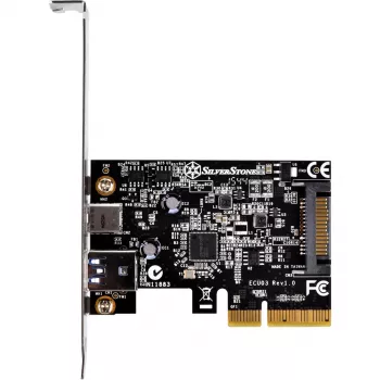 SilverStone ECU03 - USB-sovitin - PCIe 2,0 x2 Low Profile - USB-C 3,1 x 1 + USB-C x 1 (SST-ECU03)
