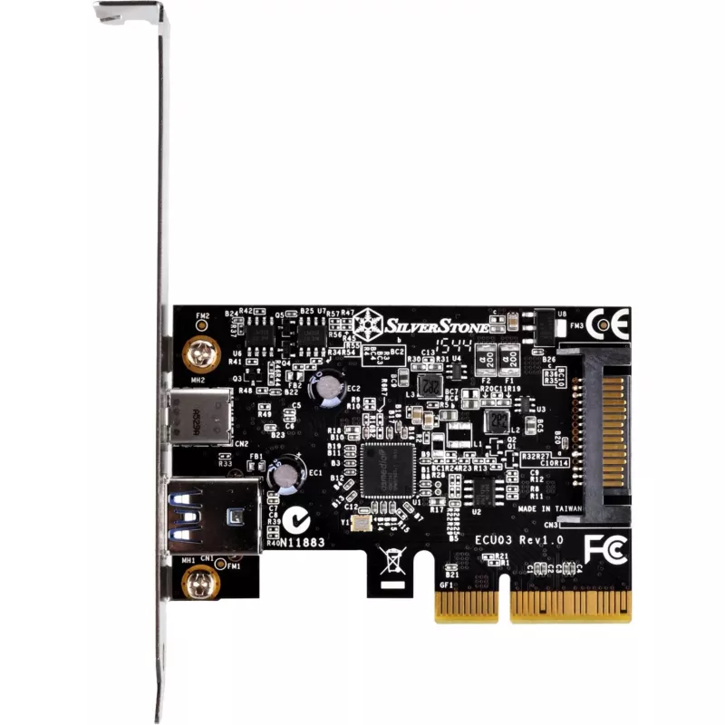 SilverStone ECU03 - USB-sovitin - PCIe 2,0 x2 Low Profile - USB-C 3,1 x 1 + USB-C x 1 (SST-ECU03)