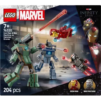 LEGO Marvel Super Heroes Iron Man War Machine -sarja 76320 rakennuslelu, 204 osaa, 2 minihahmoa, 100 mm korkeus