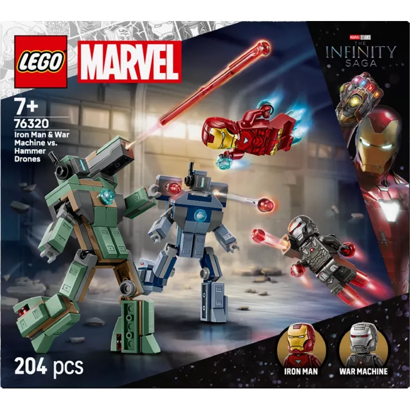 LEGO Marvel Super Heroes Iron Man War Machine -sarja 76320 rakennuslelu, 204 osaa, 2 minihahmoa, 100 mm korkeus