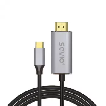 USB-C–HDMI-kaapeli SAVIO CL-199, 2 m pituus, video-/äänilähtöön