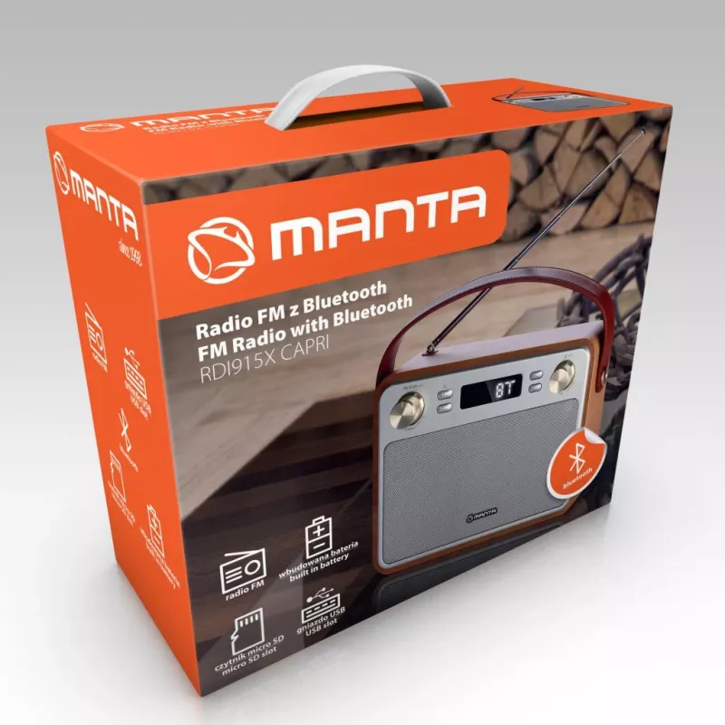 Manta RDI915X Capri -radio, FM, Bluetooth, USB