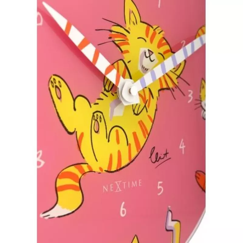 NeXtime kello 8810 Tickle My Tummy, Ø30 cm, seinäkello, pinkki/monivärinen