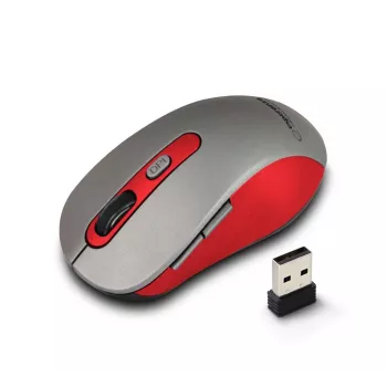 Langaton optinen hiiri ESPERANZA EM131R 2,4 GHz, 1600 DPI, molempikätinen, nano-USB-vastaanotin, 6 painiketta, harmaa