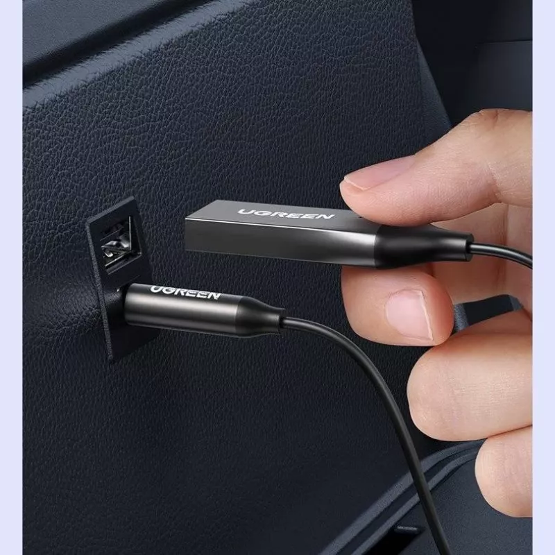 UGREEN CM309 Bluetooth 5.0 -äänivastaanotin, USB, 3,5 mm AUX-liitäntä, musta