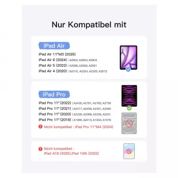 inateck näppäimistö iPad 11 iPad Air 4./5. gen. yhteensopiva QWERTZ violetti