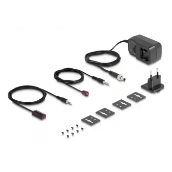 AV-lähetin- ja vastaanotinsarja DELOCK 65955 — Cat6/Cat6a HDMI-jatko, jopa 3840×2160, johdollinen, Micro-USB-B-virtalähde