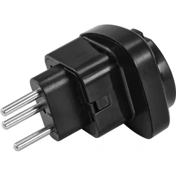 Omnitronic 30236262 -verkkopistokeadapteri EU–CH 10A EU-laitteiden liittämiseen sveitsiläisiin pistorasioihin
