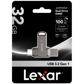USB-muistitikku Dual Drive D400 32GB USB-C/A 3.1 100MB/s