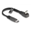 DeLOCK USB 2.0 lattakaapeli USB Type-C uros – USB Type-C uros kulmaliitin PD 3.0 60 W 14 cm musta