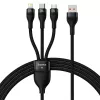 USB-kaapeli Baseus SUP0003351 1,2 m USB A USB C/Micro USB-A/Lightning musta