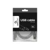 USB 2.0 A-uros B-uros -kaapeli, 1,8 m, harmaa