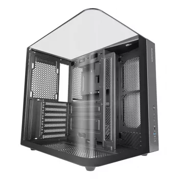 PC Midi Tower -kotelo TACENS Mars Gaming MC-INFINIOLITE, musta, karkaistu lasi, tukee ATX/Micro-ATX/Mini-ITX, 120 mm tuuletin