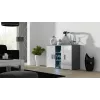 Cama Sideboard 120 cm SOHO S7 harmaa/valkoinen kiiltävä