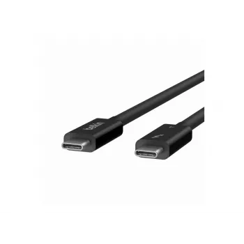 Belkin CONNECT - Thunderbolt-kaapeli - 24-pin USB-C (uros) käännettävä - 24-pin USB-C (uros) käännettävä - Thunderbolt 4 - 1,0 m - passiivinen, USB-virransyöttö (10