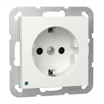 Seinä-/katto-SCHUKO-LED-valaisin Gira malli 417003 integroidulla Schuko-pistorasialla