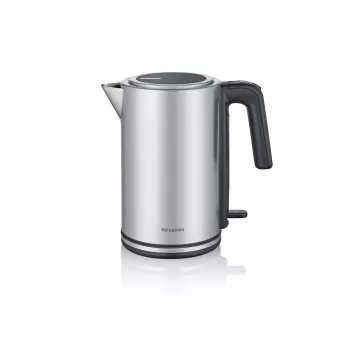 Severin WK 3449 vedenkeitin — 1,7 l, 2400 W, ruostumaton teräs/muovi, musta-hopea