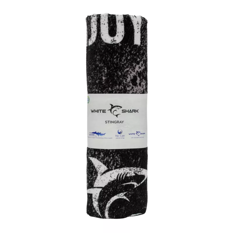 Pyyhe White Shark TW-01 Stingray nopeasti kuivuva kevyt mikrofiber-rantapyyhe, kompakti