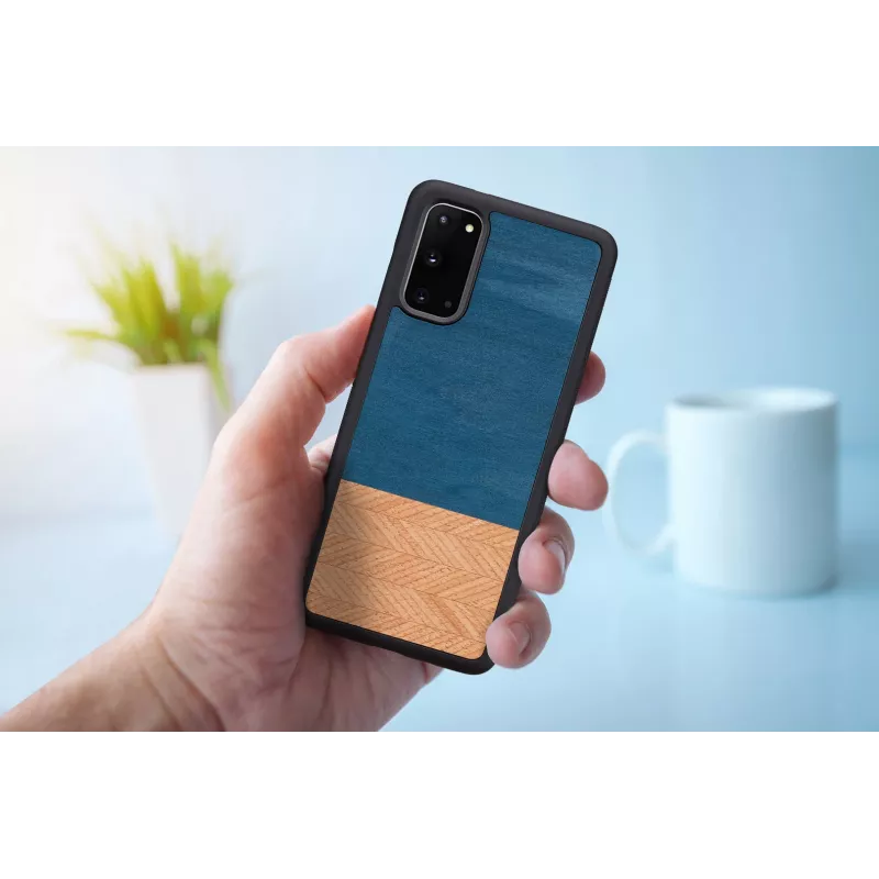 Man and Wood -puhelinkotelo Galaxy S20 denim musta