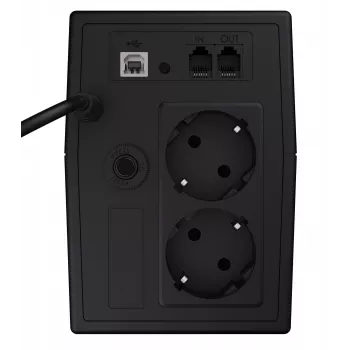 Keskeytymätön virtalähde Green Cell UPS02 0,8 kVA (480 W) line-interactive, LCD, 2× Type-F pistorasiaa, USB-B, RJ-45, RJ-11