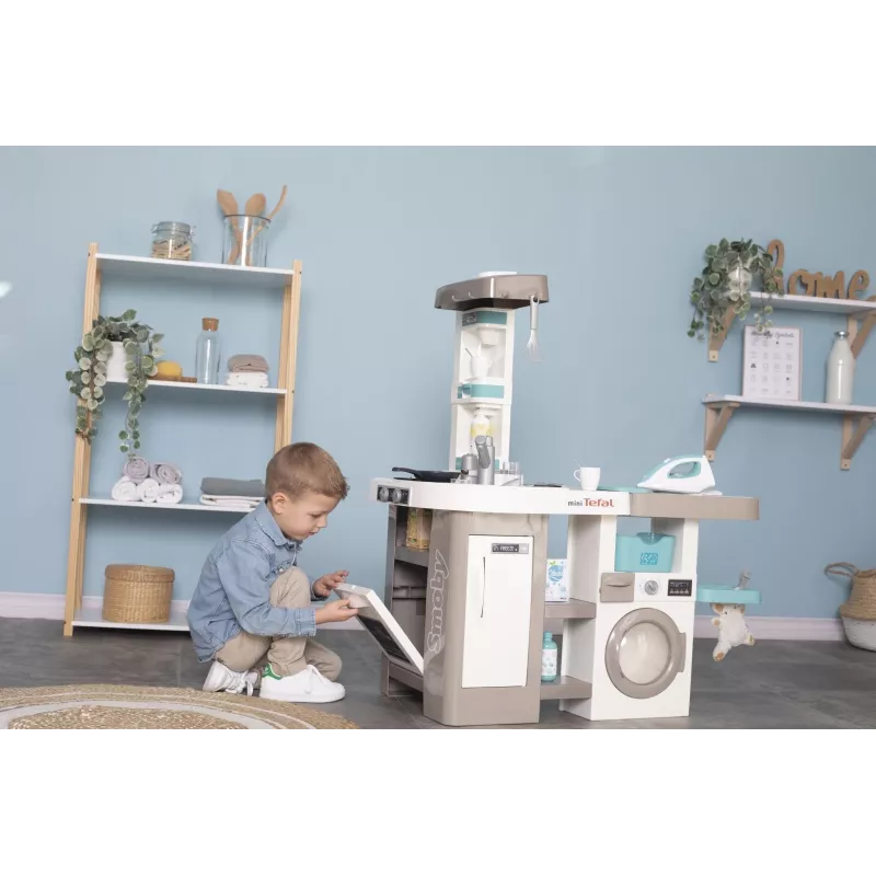 Smoby 311050 leikkikeittiö pyykkiosalla ja tarvikkeilla