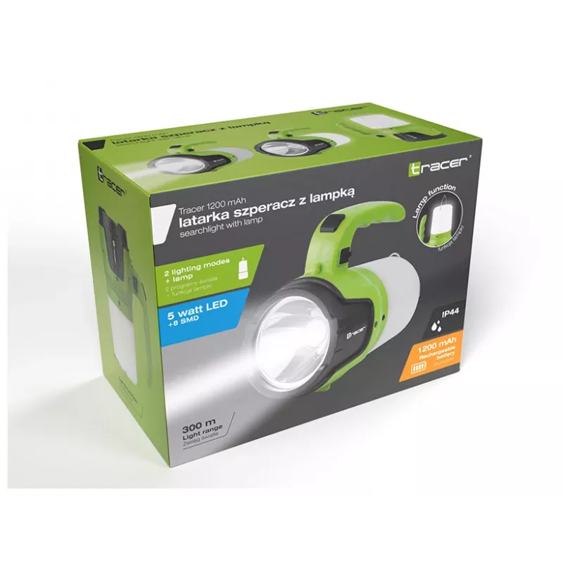 Taskulamppu TRACER TRAOSW46895 1200mAh ladattavalla akulla, käsivalaisin