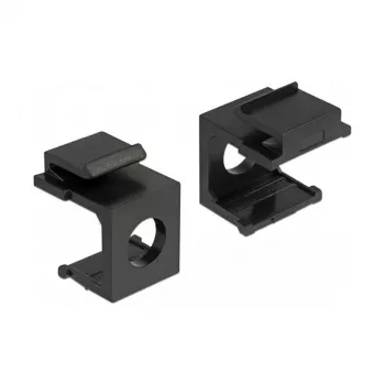 DeLOCK 86403 keystone-suojus, musta, 8 mm läpivienti, 4 kpl
