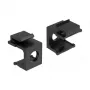 DeLOCK 86403 keystone-suojus, musta, 8 mm läpivienti, 4 kpl