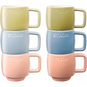 Keraamiset mukit Staub 6 kpl:n sarja monivärinen 100 ml - 6-osainen tee-/espressomukisarja