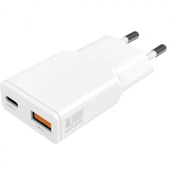 Laturi 4smarts PDPlug Duos ohut älypuhelin tabletti valkoinen AC pikalataus