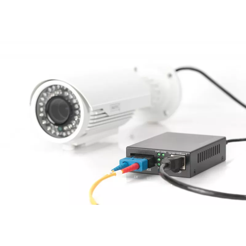 Digitus Gigabit-PoE-mediakonvertteri, RJ45 / SC, MM, PSE