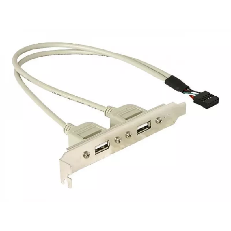 Slotbracket 1x sisäinen USB 5-Pin 2x ulkoiseen USB 2.0 DeLOCK 71000