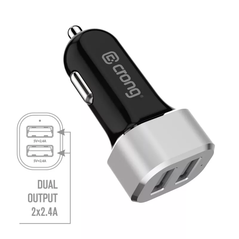 Autolaturi 2x USB 2,4A alumiini