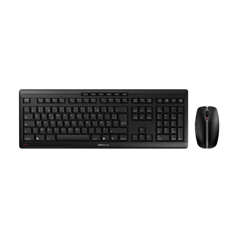 CHERRY Stream Desktop näppäimistö ja hiiri sisältyy toimisto RF langaton AZERTY ranska musta