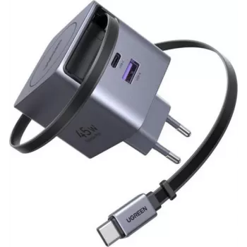 USB-C / USB-A pikalaturi UGREEN 45W GaN 2-porttinen (malli 65822)