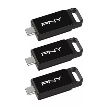 PNY Elite 128 GB USB-C 3.2 Gen 1 muistitikku, 3 kpl:n pakkaus (Retail)