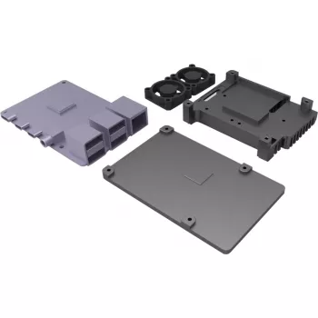 JOY-IT RPI CASE ALU07F - kotelo Raspberry Pi 4:lle, alumiini, tuuletin, musta (RB-ALUCASEP4+07FAN)