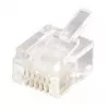 Equip puhelinpistoke, 6P6C, RJ-12 (6P6C), läpinäkyvä, 0,6 g, 9,65 mm, 12,3 mm, 7,2 mm